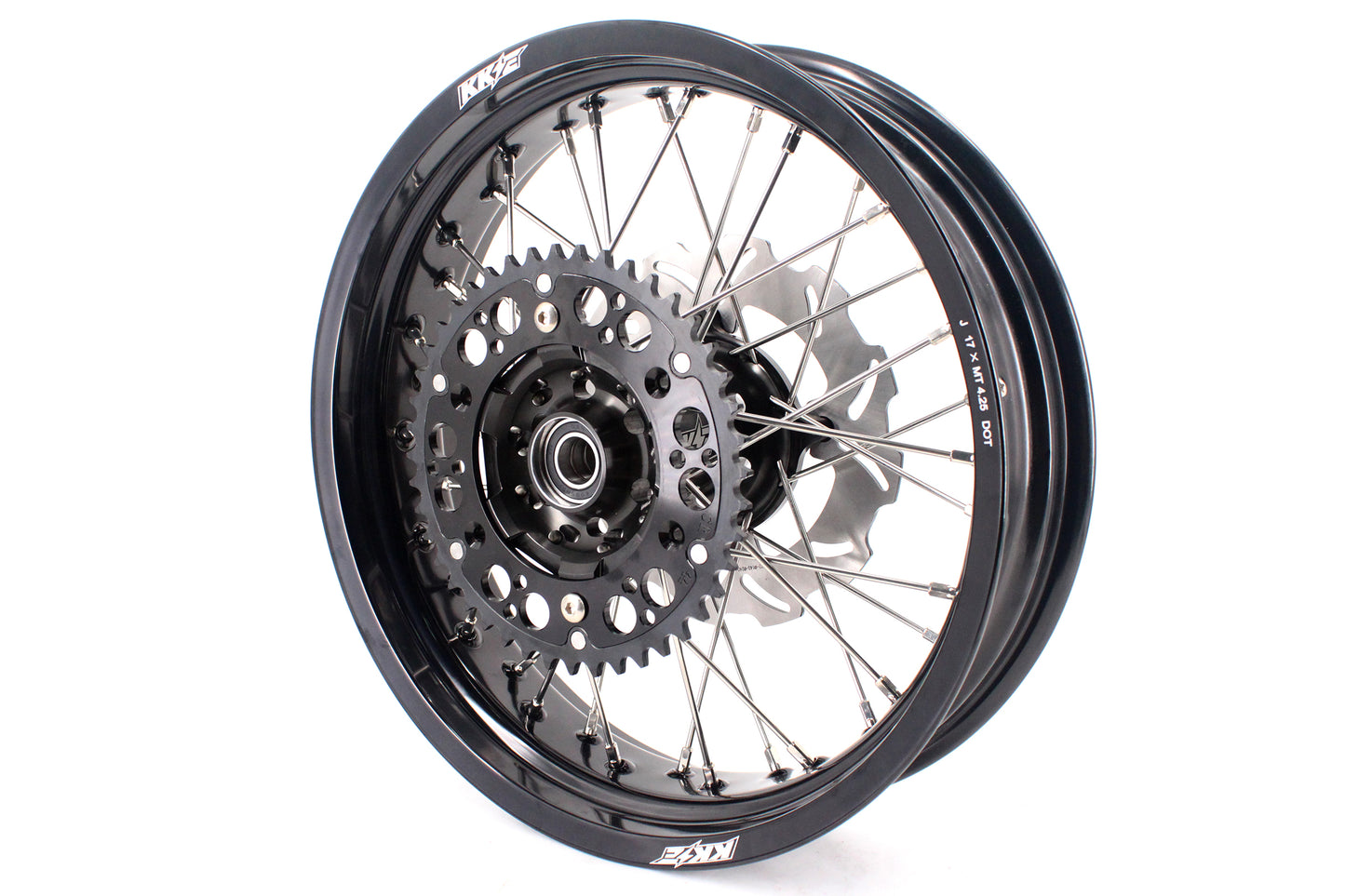 KKE 17 inch Supermoto Wheels Rims for HONDA XR650L 1993-2021Black Hub Discs