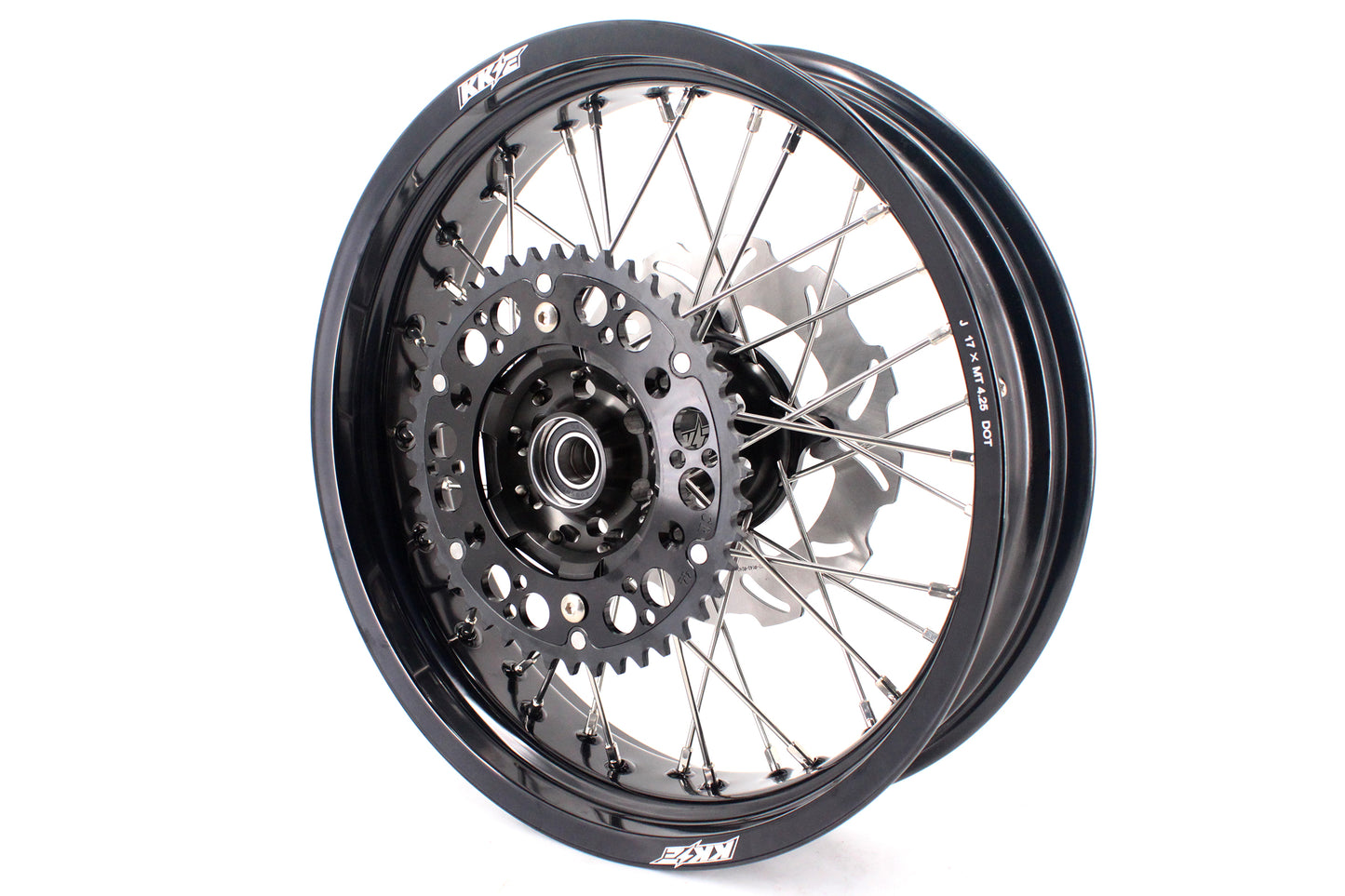 KKE 3.5 & 4.25*17in. Supermoto Wheels Rims for Honda XR650R 2000-2008 Disc Black
