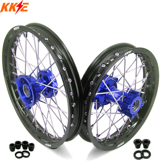KKE 14/12 Small Kid's Wheel Set For KTM SX65 2002-2024 Blue Hub & Black Rim