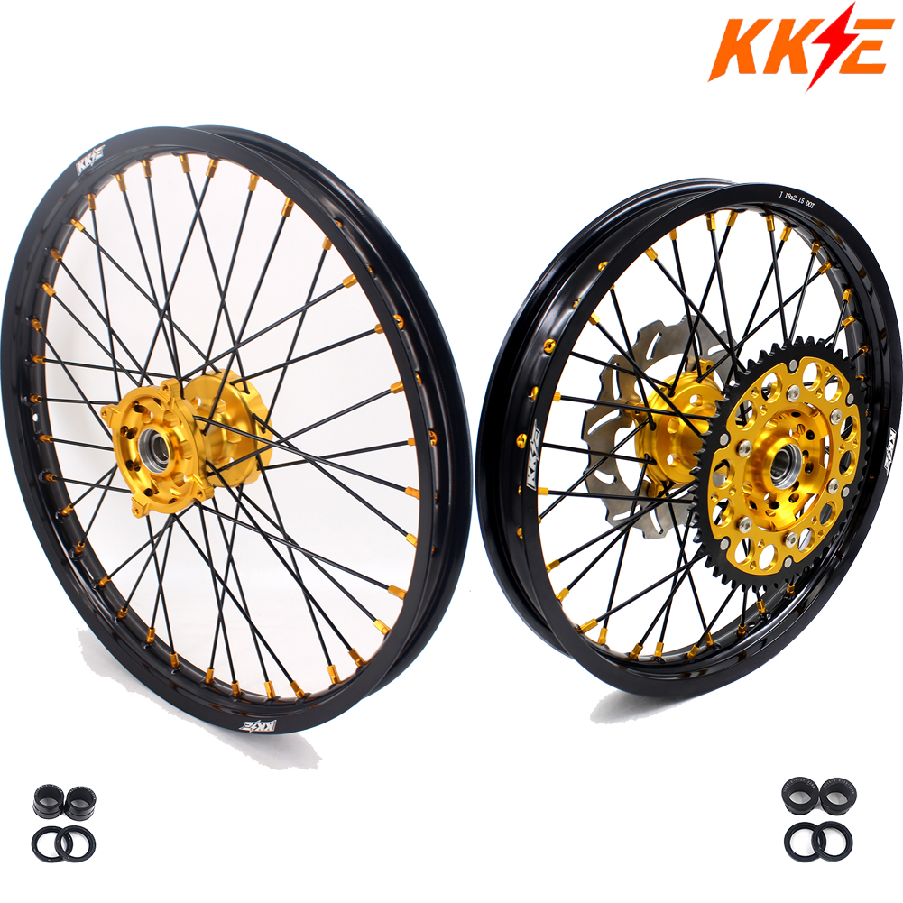 KKE 21 & 19 MX Wheels Rims for SUZUKI RMZ250 2007-2025 RMZ450 2005-2025 Black Spokes