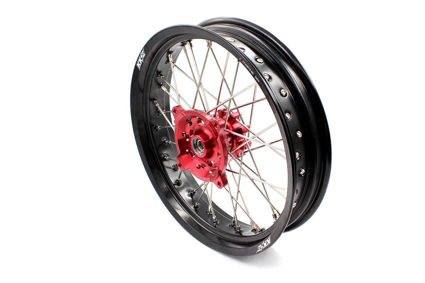 KKE 3.5*17 Inch OEM Size Supermoto Front Wheels for Honda XR650L 1993-2025 Red Hub Black Rim