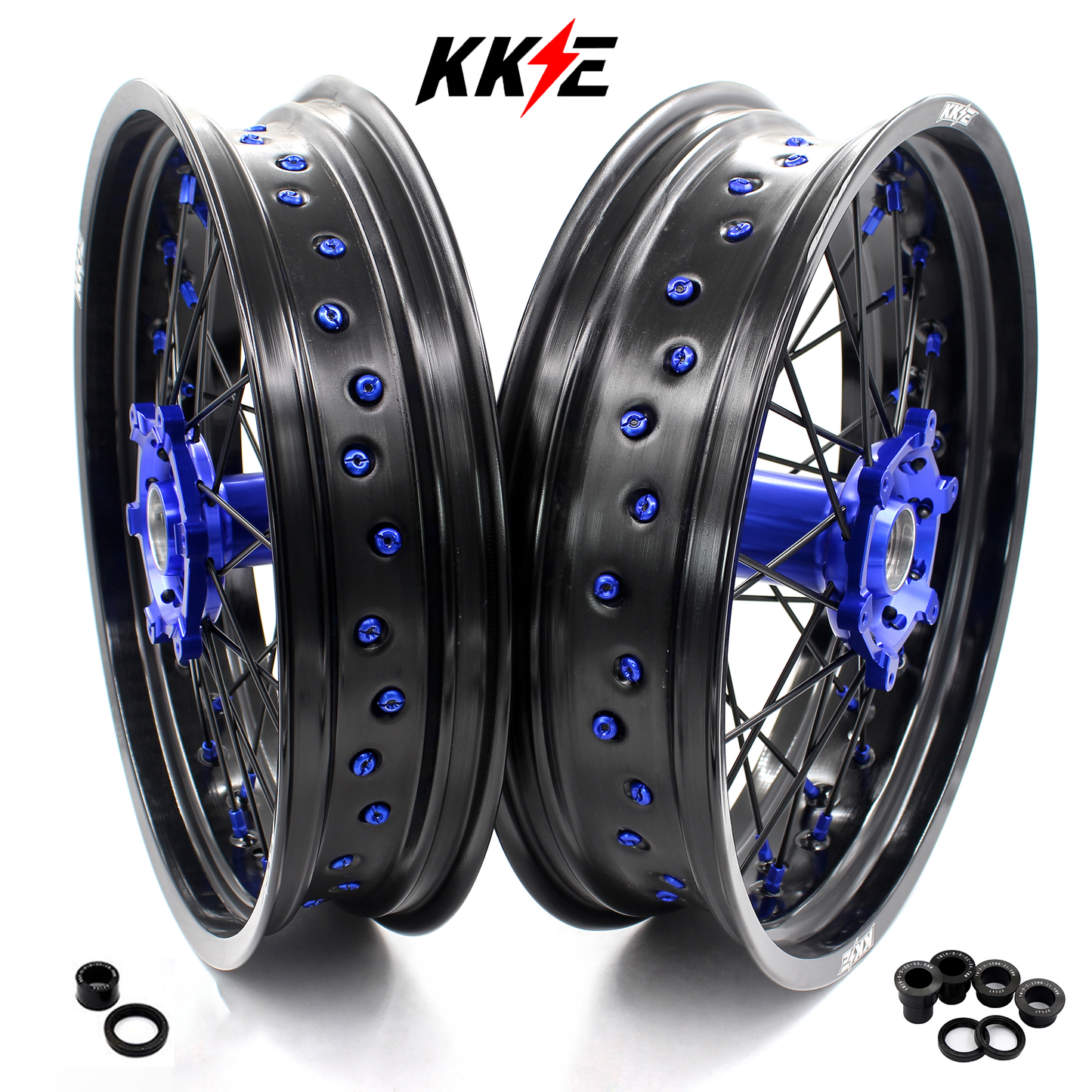 KKE 3.5/4.25*17" Supermoto Wheels Rims For YAMAHA WR250F 2001-2019 WR450F 2003-2018