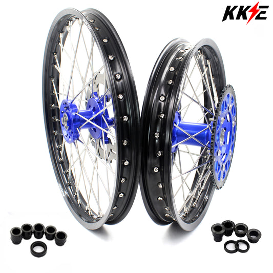 US Pre-order KKE 21"&19" Mx Dirtibke Wheels Rim For YAMAHA YZ125 YZ250 1999-2016 YZ250F YZ450F 2003-2015 Blue&Black With Disc