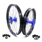 KKE 21"&18" Enduro Dirtbike Wheels For YAMAHA YZ125 YZ250 YZ250F YZ450F Blue Nipples
