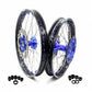 KKE 21"&18" Enduro Dirtbike Casting Wheels For YAMAHA YZ125 YZ250 1999-2016 YZ250F YZ450F 2003-2015 Blue Nipples With Disc