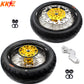 KKE 3.5 & 4.25*17inch Supermoto Rims Tires for SUZUKI RMZ250 2007-2024 RMZ450 2005-2024 Gold