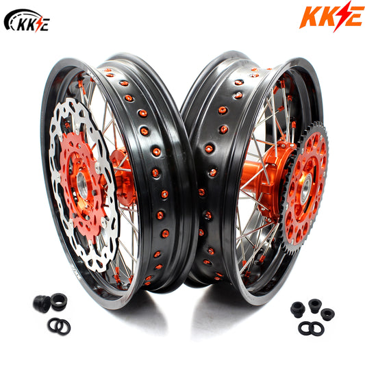 KKE 17Inch CUSH Drive Supermoto Wheels Rims For KTM690 SMC 2007-2011 320MM Disc