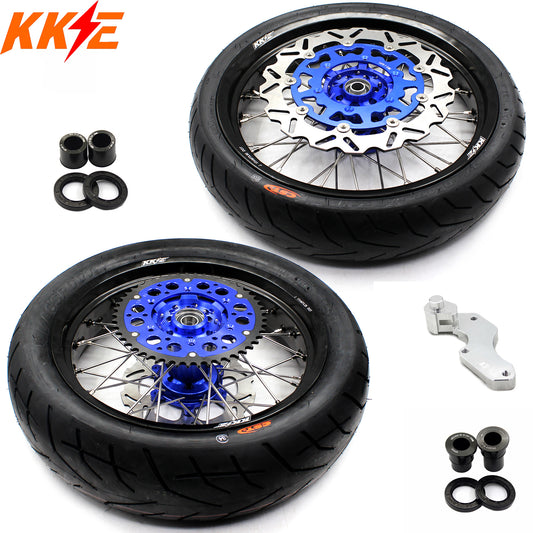 KKE 3.5/4.25*17inch Supermoto Spoked Wheels CST Tires For SUZUKI DRZ400 DRZ400E DRZ400S