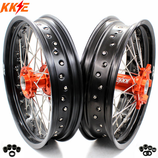 KKE 3.5*16.5" / 5.0*17" Supermoto Wheels for KTM SX SX-F EXC EXC-F XCF 125-530CC 2003-2024