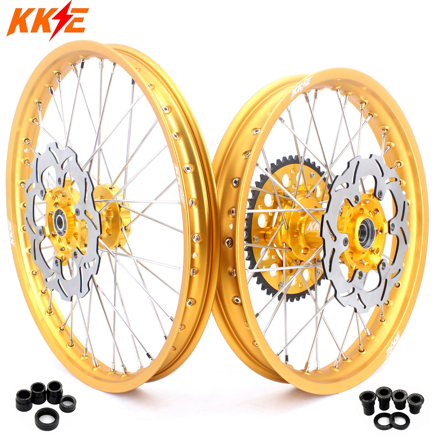 Pre-order KKE 21 & 19 Wheels Gold Rims For SUZUKI RM125 2001-2007 RM250 2001-2008