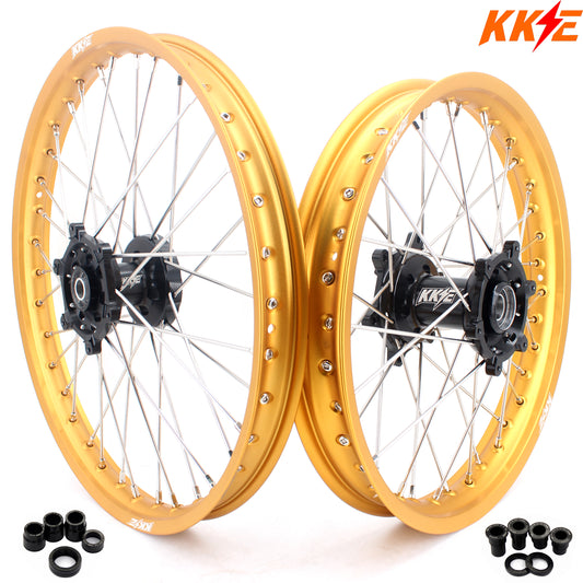 KKE 21 & 19 MX Gold Rims for Suzuki RM125 RM250 1996-2000 Black Hub