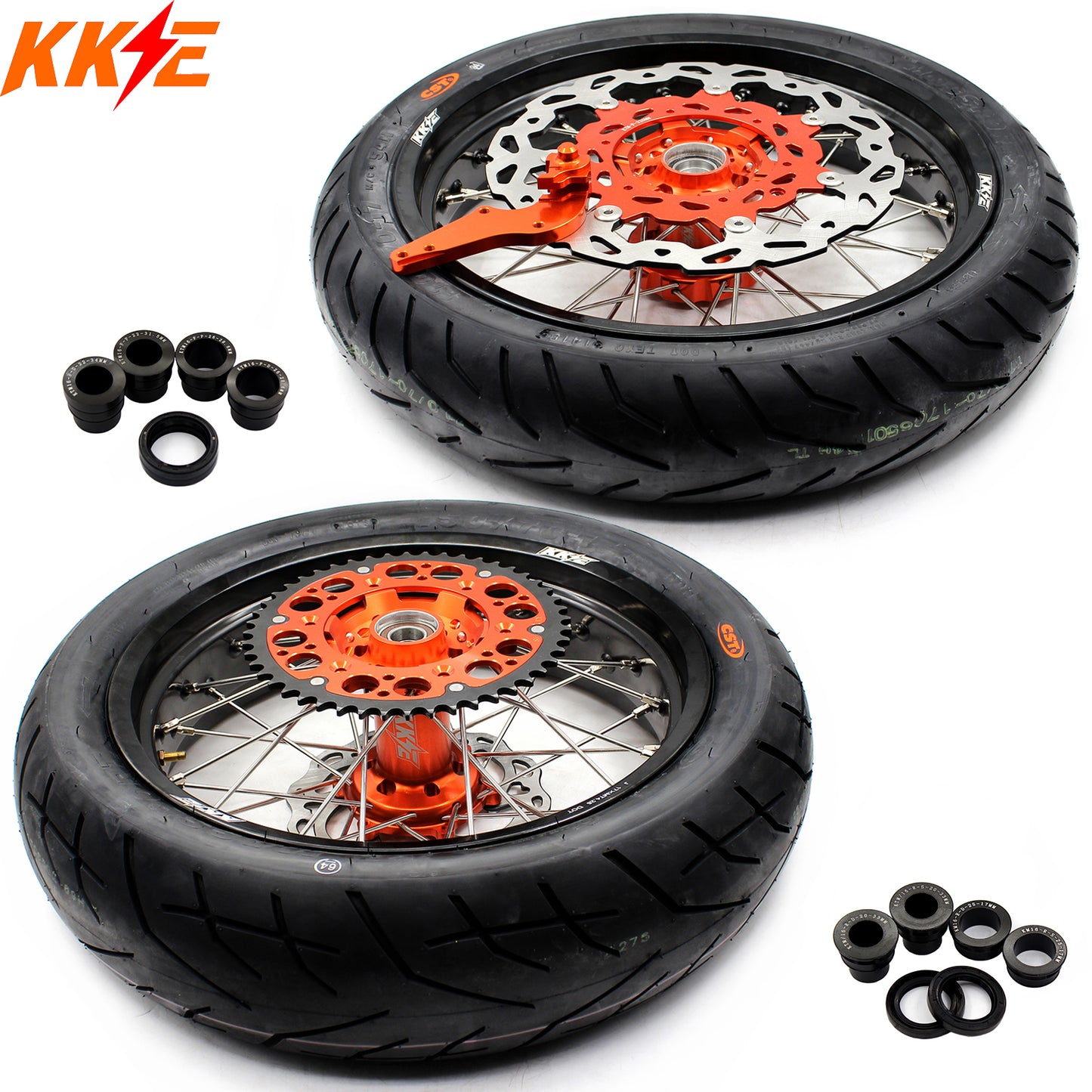 Pre-order KKE 3.5/4.25*17Inch Supermoto Tires Wheels Fit KTM SX SX-F XC XC-F EXC EXC-W EXC-F 125-530CC 2003-2025
