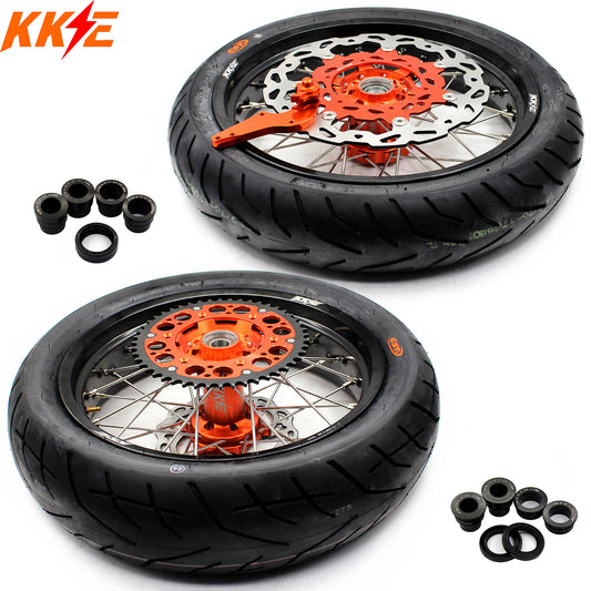 KKE 3.5/4.25*17 Inch Supermoto Tires Wheels Rims For KTM SX SX-F XC XC-F EXC EXC-W EXC-F 125-530CC 2003-2024