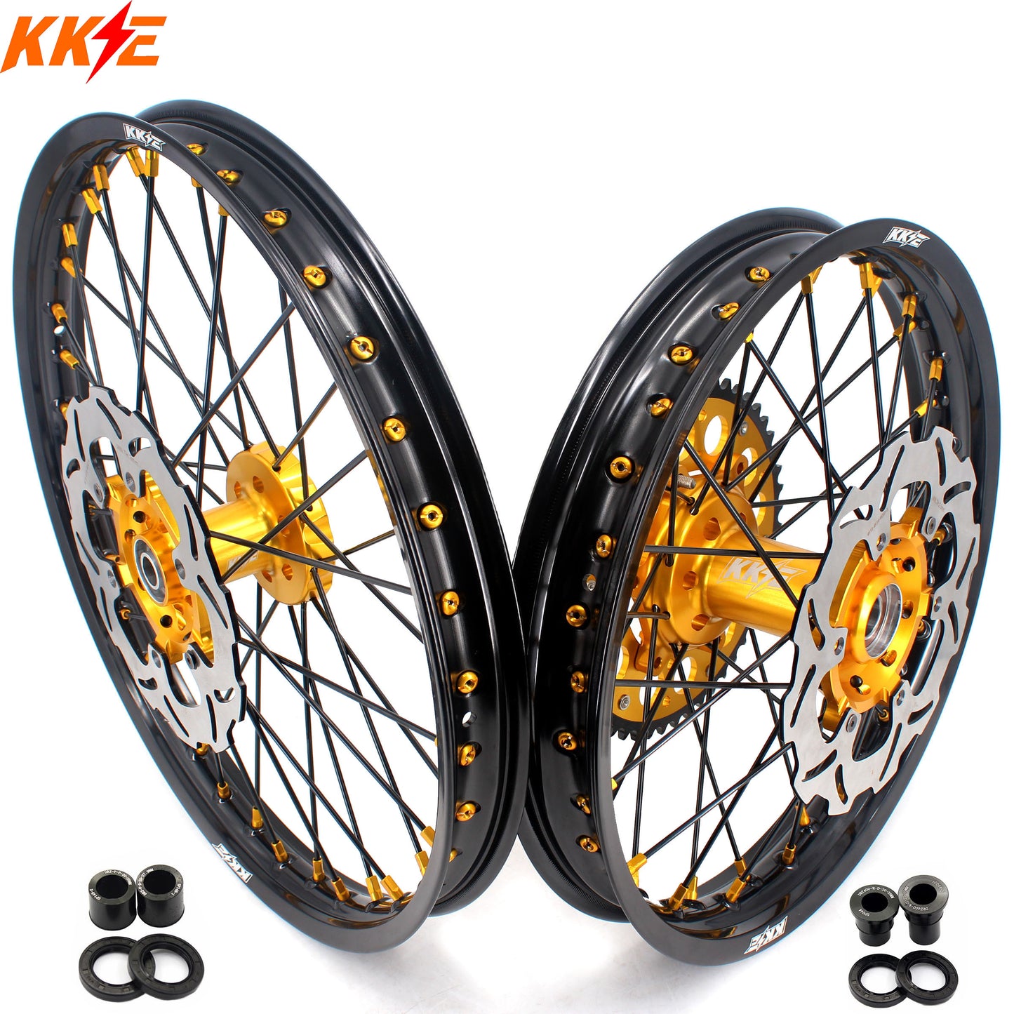 KKE 21 & 18 Off Road Rims For SUZUKI DRZ400 DRZ400E DRZ400S Gold