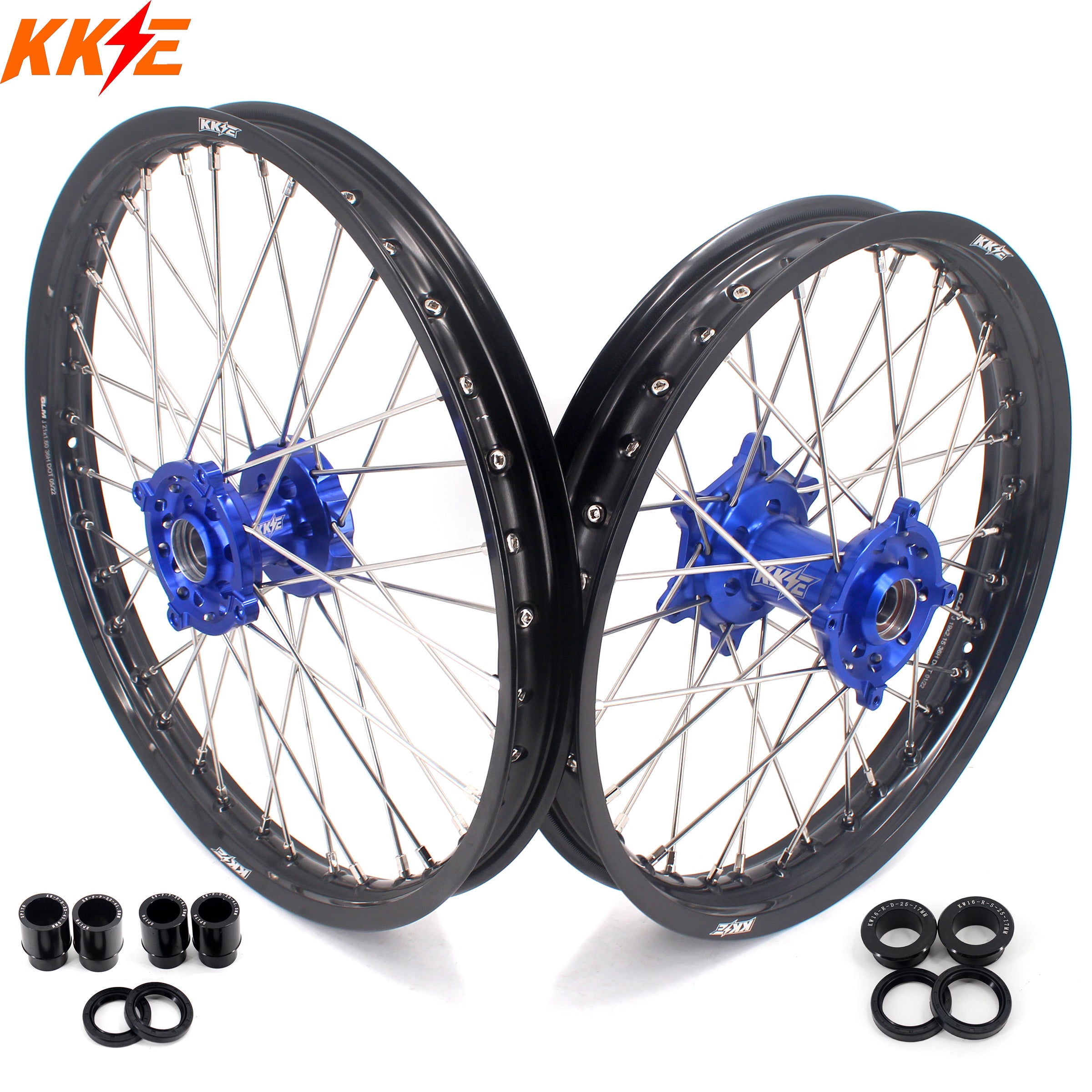 KKE MX Wheels for Kawasaki KX125 KX250 KX250F KX450F Blue Hubs – KKE Racing