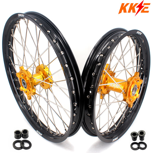 KKE 21" 18" Enduro Wheels Rims For SUZUKI DRZ400SM 2005-2024 Gold Hub