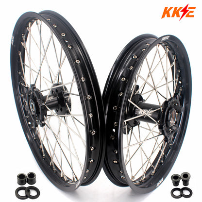 KKE 21/18 Enduro Off Road Wheels Rim Fit For SUZUKI DRZ400SM 2005-2024 Black Hub