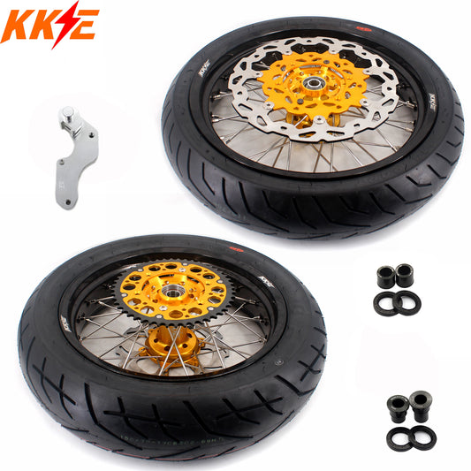 KKE 3.5/4.25*17inch Supermoto Wheels CST Tires For SUZUKI DRZ400 DRZ400E DRZ400S