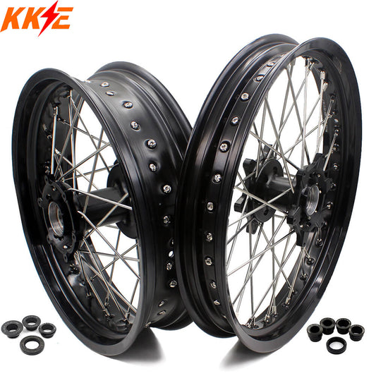 KKE 2.5*19/4.25*17 CUSH Drive Supermoto Wheels Set for KTM 990 950 Adventure 2003-2015