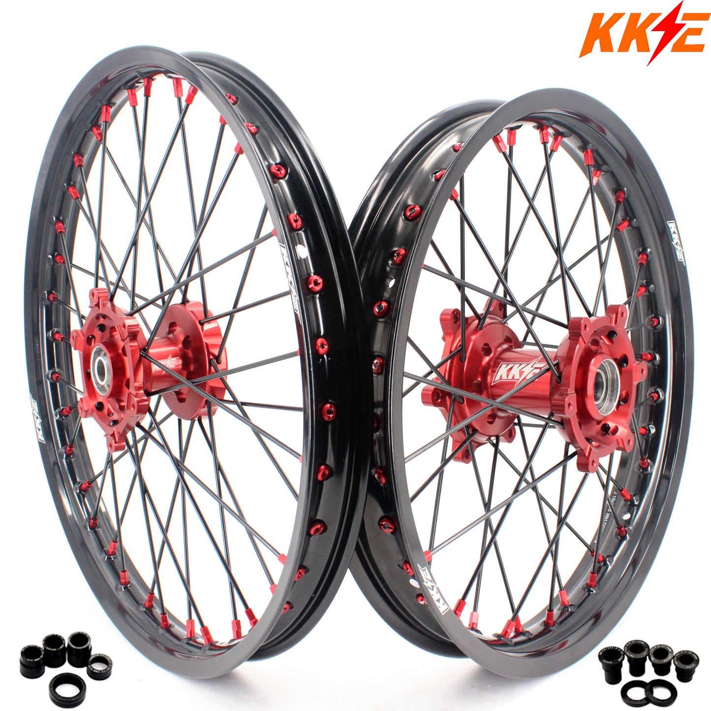 KKE 21 & 19 MX Spoked Race Wheels For SUZUKI RM125 RM250 1996 1997 1998 1999 2000