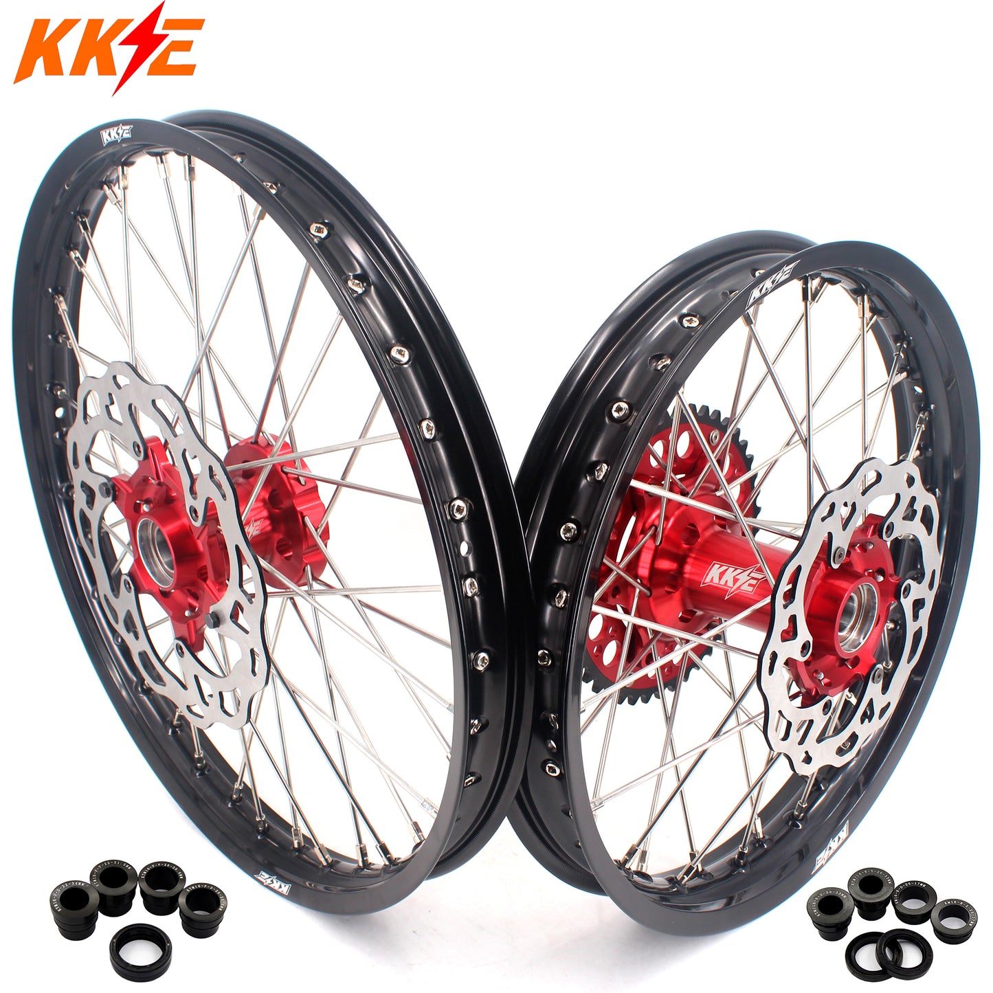 KKE 21" 18" Enduro Spoked Wheels For GAS GAS EC MC EX 125-4550CC 2021-2025 Dirtbike Spoked Wheels Set