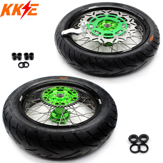 KKE 17inch KX250F 2006-2019 KX450F 2006-2018 For KAWASAKI Supermoto Rims CST Tires