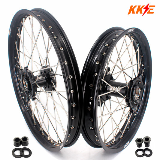 KKE 21/18 Enduro Dirtbike Wheel Rim For SUZUKI DRZ400 DRZ400S DRZ400E Black Hub & Rim