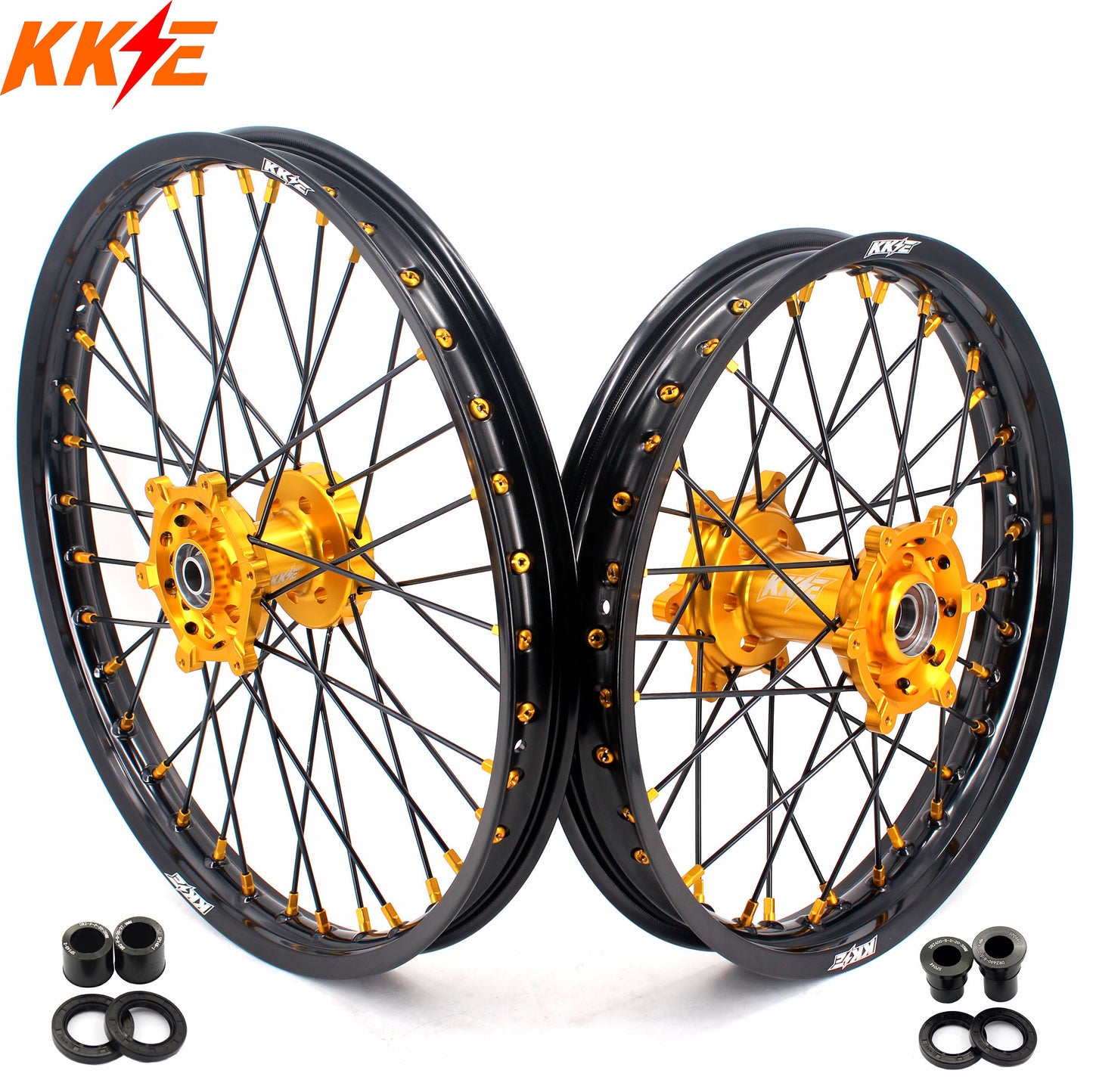 KKE 21 & 18 Off Road Rims For SUZUKI DRZ400 DRZ400E DRZ400S Gold