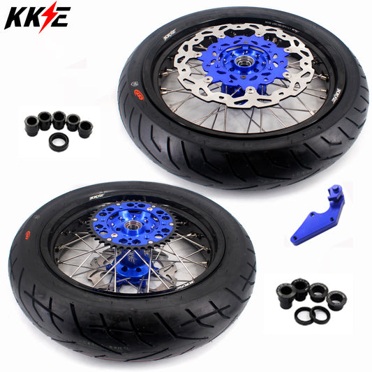 KKE 3.5/4.25*17inch Supermoto Wheels For YAMAHA YZ125 YZ250 YZ450FX YZ250F YZ450F WR450F Tires