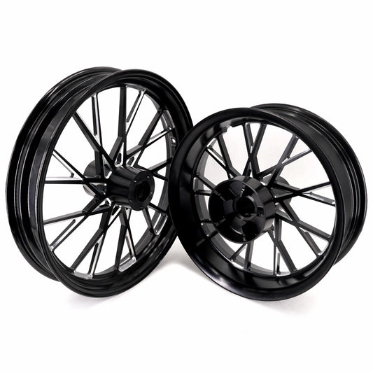 KKE 3.5*21'' & 5.5*18'' Tubeless Wheels Fit Harley Street Glide/CVO 2024 Black Rims