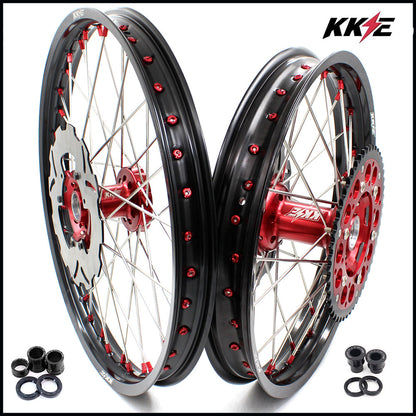 KKE 21&18 21&19 Wheels Set for HONDA XR650R 2000-2008 Red Nipple Discs （副本）