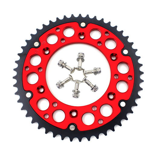 KKE REAR HYBRID SPROCKET 44T/48T/49T/50T/51T/52T RED FOR HONDA CRF250R CRF450R CRF250X CRF450X - KKE Racing