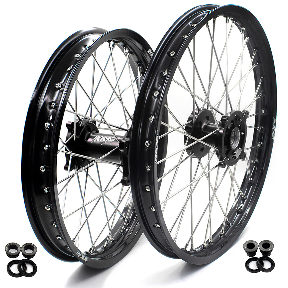 KKE 21 & 18 Enduro Wheels Rims for Husqvarna TE TC FE FC SMR TXC  2000-2013 Red Hubs