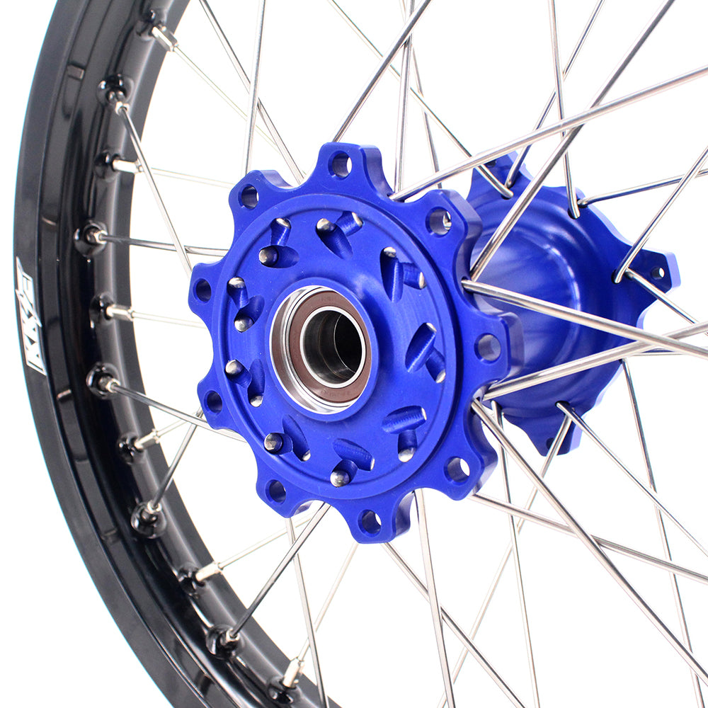 KKE 21 & 18 Enduro Rims for TM EN MX SMR 125-300 Blue Hub Black Rims