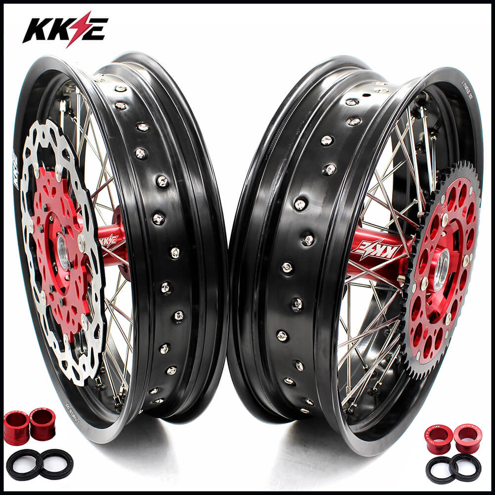 KKE 3.5 & 4.25*17inch Supermoto Rims for Honda CRF250R 04-13 CRF450R 02-12 Disc