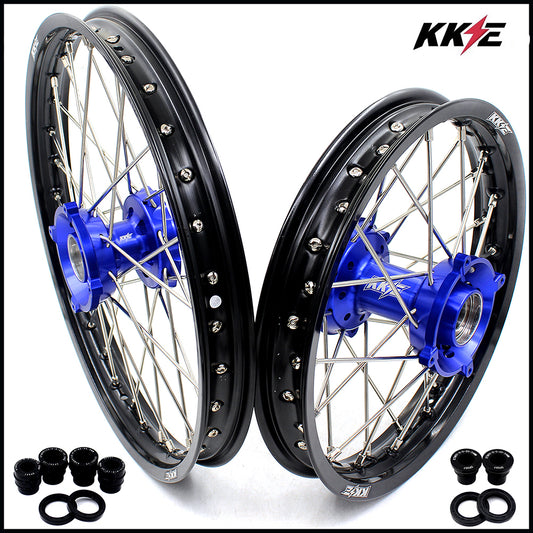 KKE 17"*1.4/14"*1.6 Spoked Kid's Big Wheels Rims Fit KTM SX 85 2003-2020 Husqvarna TC 85 2014-2020 Blue Hub