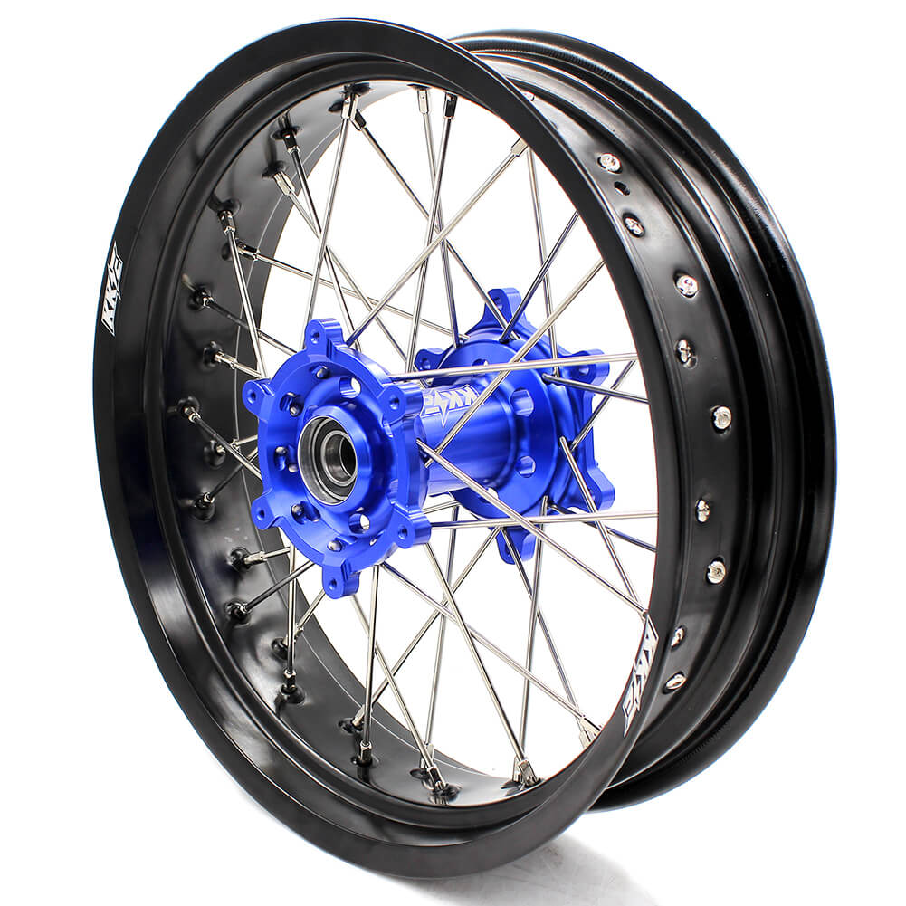 KKE DRZ400 DRZ400S DRZ400E DRZ400SM 3.5/4.25*17 SUPERMOTO WHEELS RIMS SET FIT SUZUKI BLUE CNC HUB - KKE Racing