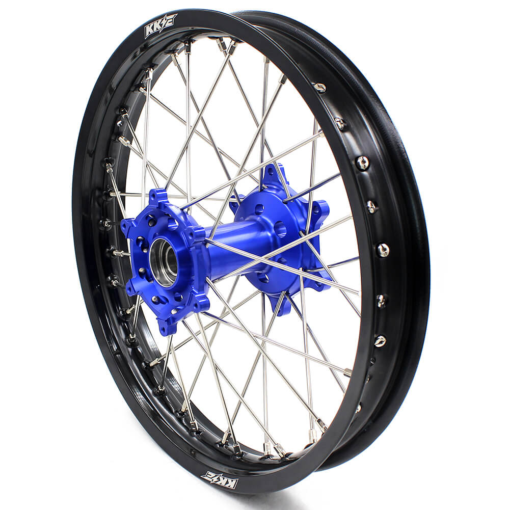 KKE 21/18 ENDURO WHEELS RIMS SET FIT YAMAHA WR250R 2008-2017 DIRT BIKE CNC BLUE HUB - KKE Racing