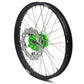 KKE 21/18 ENDURO & 21/19 MX WHEELS RIMS SET FIT KAWASAKI KX125 KX250 1993-2002 CNC GREEN HUB WITH SPROCKET & 250MM 220MM DISC - KKE Racing