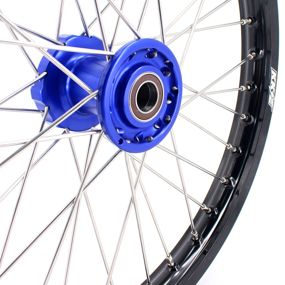KKE 21 & 18 Enduro Rims for TM EN MX SMR 125-300 Blue Hub Black Rims