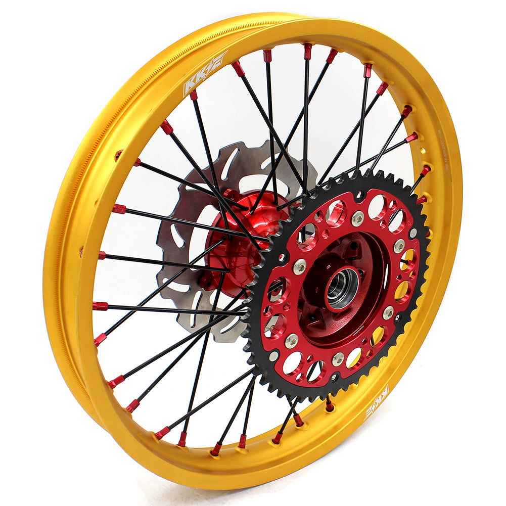 KKE 21/19 MX CASTING WHEELS SET FIT HONDA CR125R CR250R 2002-2013 GOLD RIMS - KKE Racing