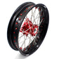 KKE 17 Inch OEM Size Supermoto Wheels for Honda XR650L 1993-2022 Red Nipple