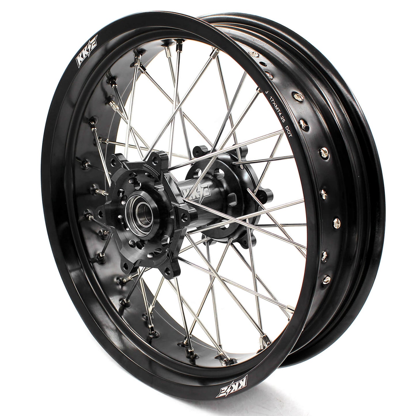 3.5/4.25 DRZ400 00-04 DRZ400E 00-07 DRZ400S 00-18 DRZ400SM 05-18 SUPERMOTO WHEELS SET FOR SUZUKI BLACK HUBS - KKE Racing