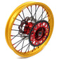 KKE 21 & 19 Cast Red Hubs Billet Gold Rims for Honda XR650R 2000-2008 Red&Gold