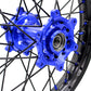 KKE 21 & 18 Inch Enduro Wheels Set for SUZUKI DRZ400 00-04 DRZ400E 00-07 DRZ400S 00-18 Blue Nipple Black Spoke Discs - KKE Racing