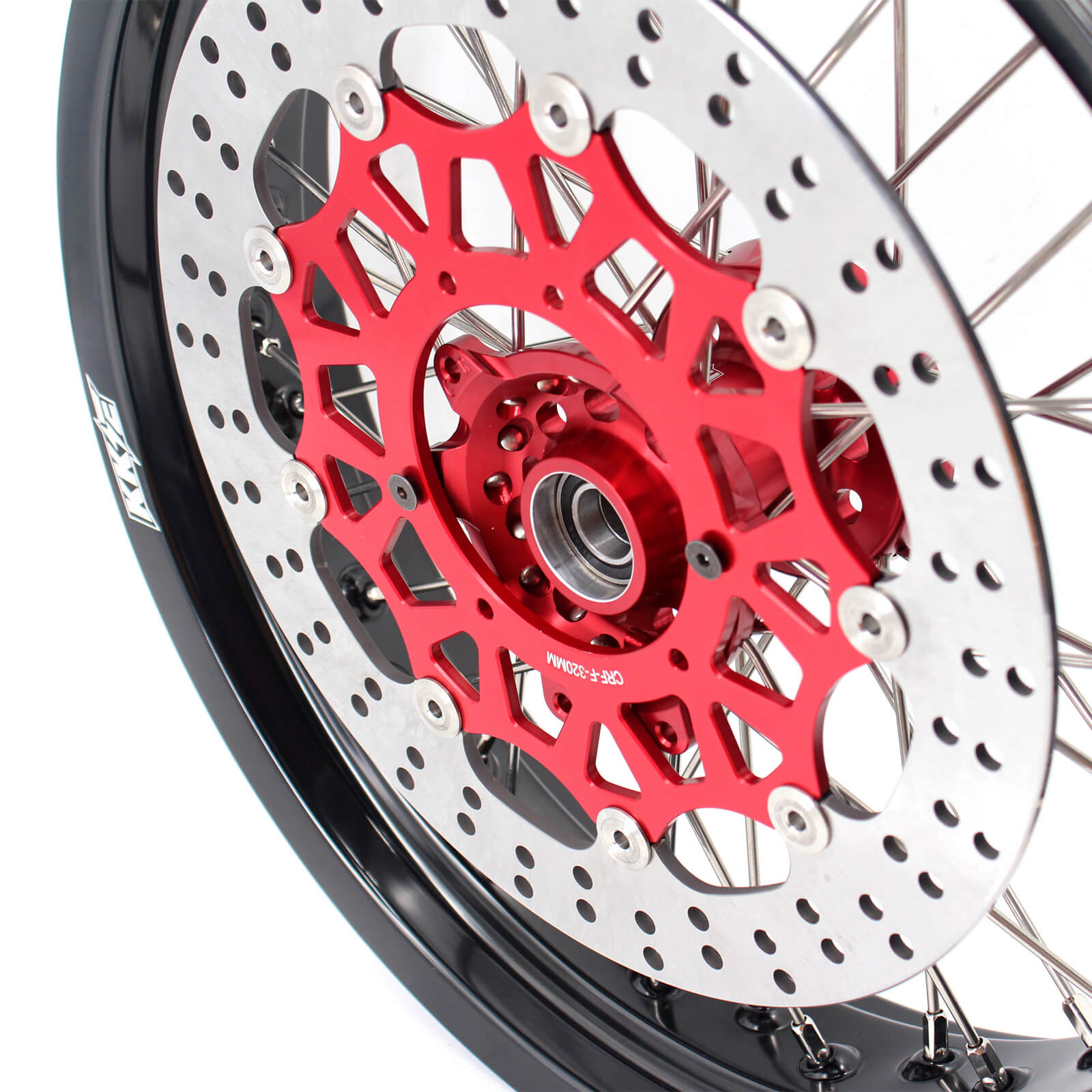 KKE 3.5/4.25 CUSH DRIVE SUPERMOTO WHEELS SET FOR HONDA XR650L 1993-2018 RED SPROCKET - KKE Racing