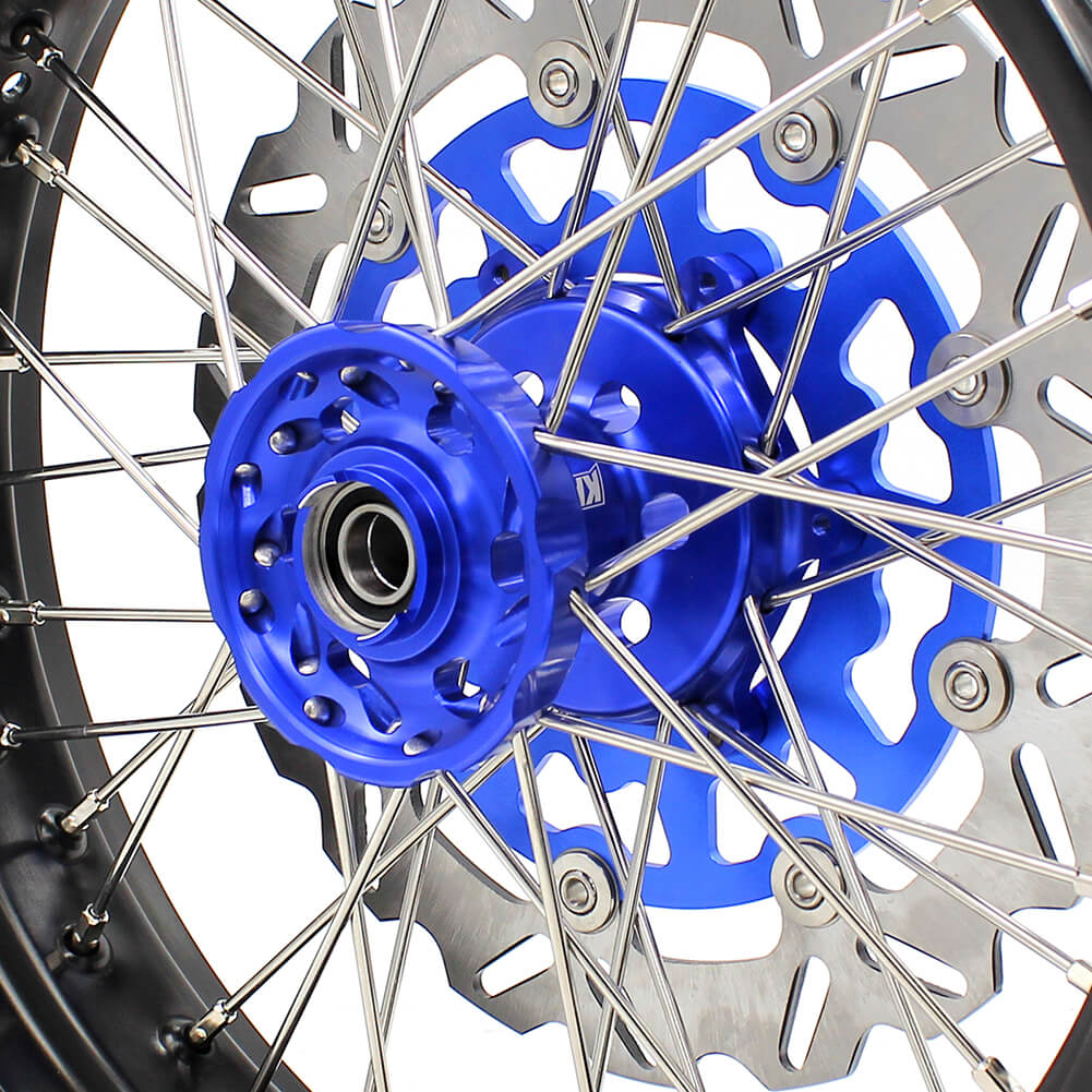 KKE DRZ400 DRZ400S DRZ400E DRZ400SM 3.5/4.25*17 SUPERMOTO WHEELS RIMS SET FIT SUZUKI BLUE CNC HUB - KKE Racing