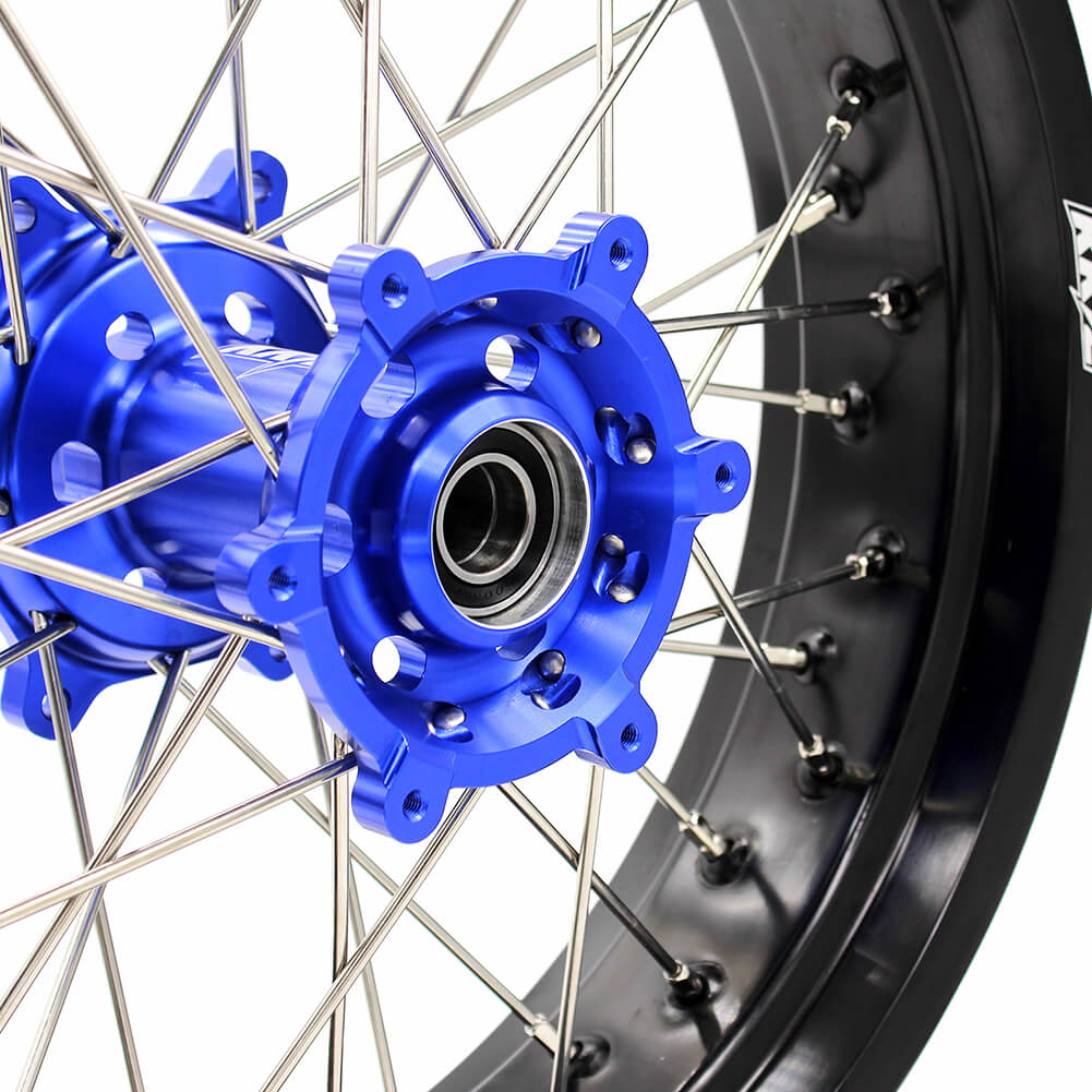 KKE DRZ400 DRZ400S DRZ400E DRZ400SM 3.5/4.25*17 SUPERMOTO WHEELS RIMS SET FIT SUZUKI BLUE CNC HUB - KKE Racing