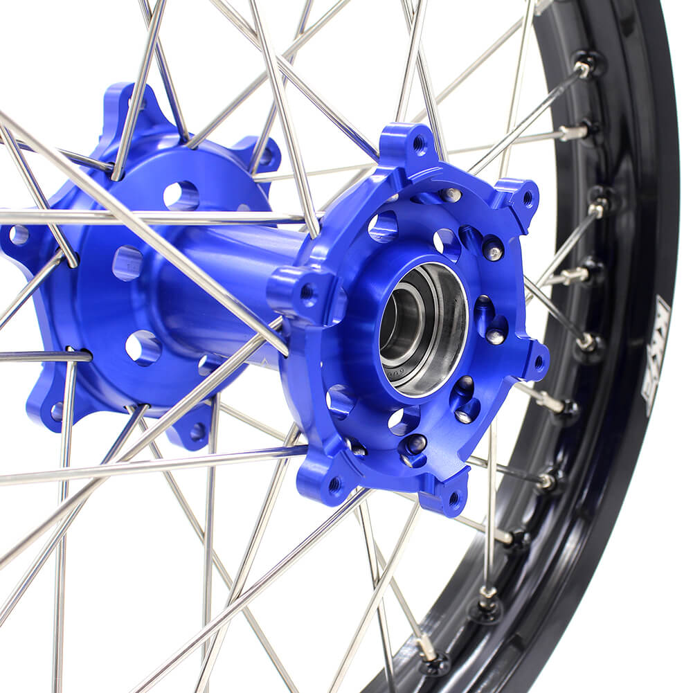 KKE 21/18 ENDURO WHEELS RIMS SET FIT YAMAHA WR250R 2008-2017 DIRT BIKE CNC BLUE HUB - KKE Racing