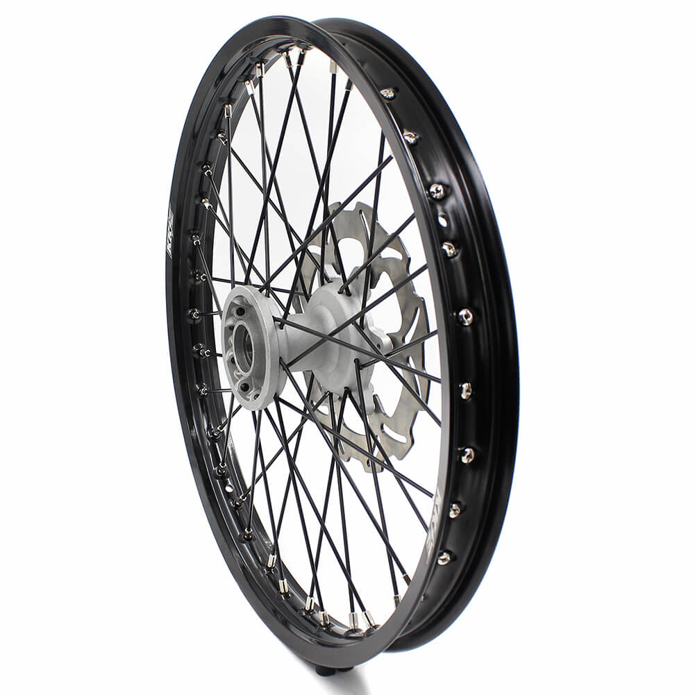 KKE CASTING 21/19 MX WHEELS SET FIT YAMAHA YZ125 YZ250 YZ250F YZ450F SILVER HUB BLACK RIM - KKE Racing